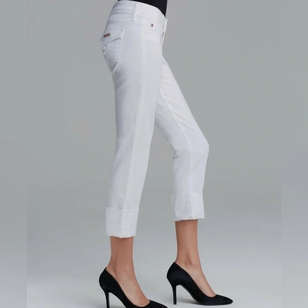 Hudson Ginny Crop Straight White Jeans - Picture 2 of 13